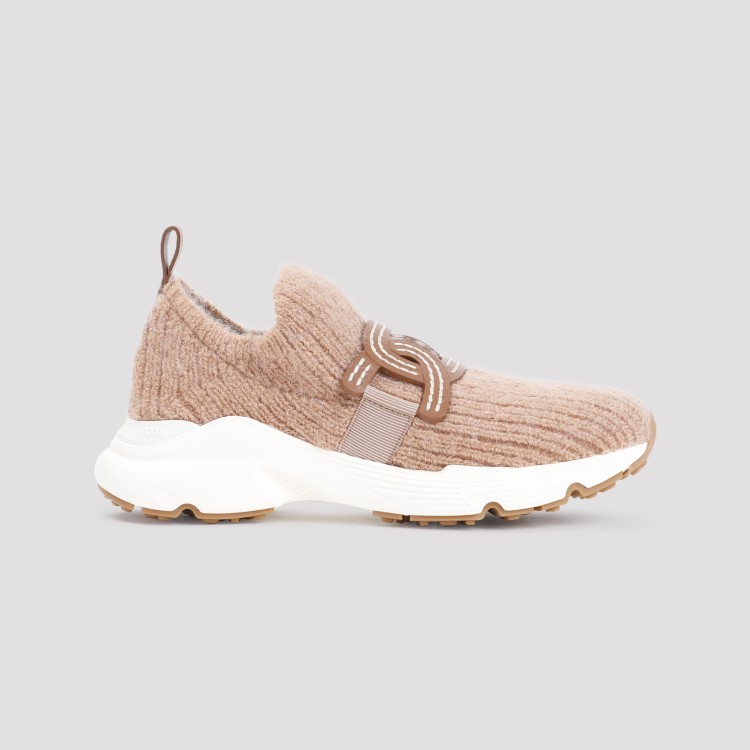 Tod's Womens Tan Sport Run 54c Calzino Logo-embellished Mesh Low-top Trainers In Pink