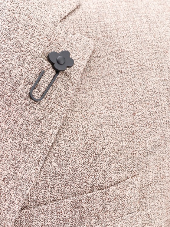 Shop Lardini One-breasted Linen And Wool Blazer In Grey