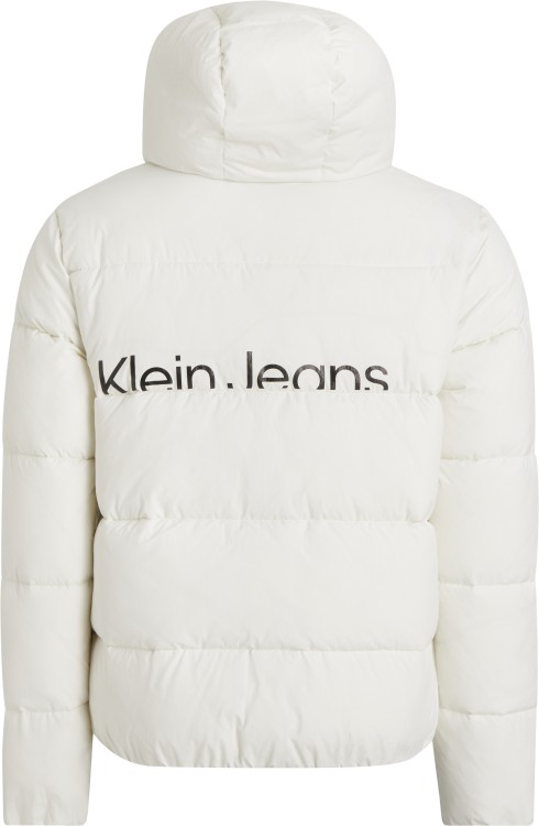 Shop Calvin Klein White Soft Curled Nylon Jacket