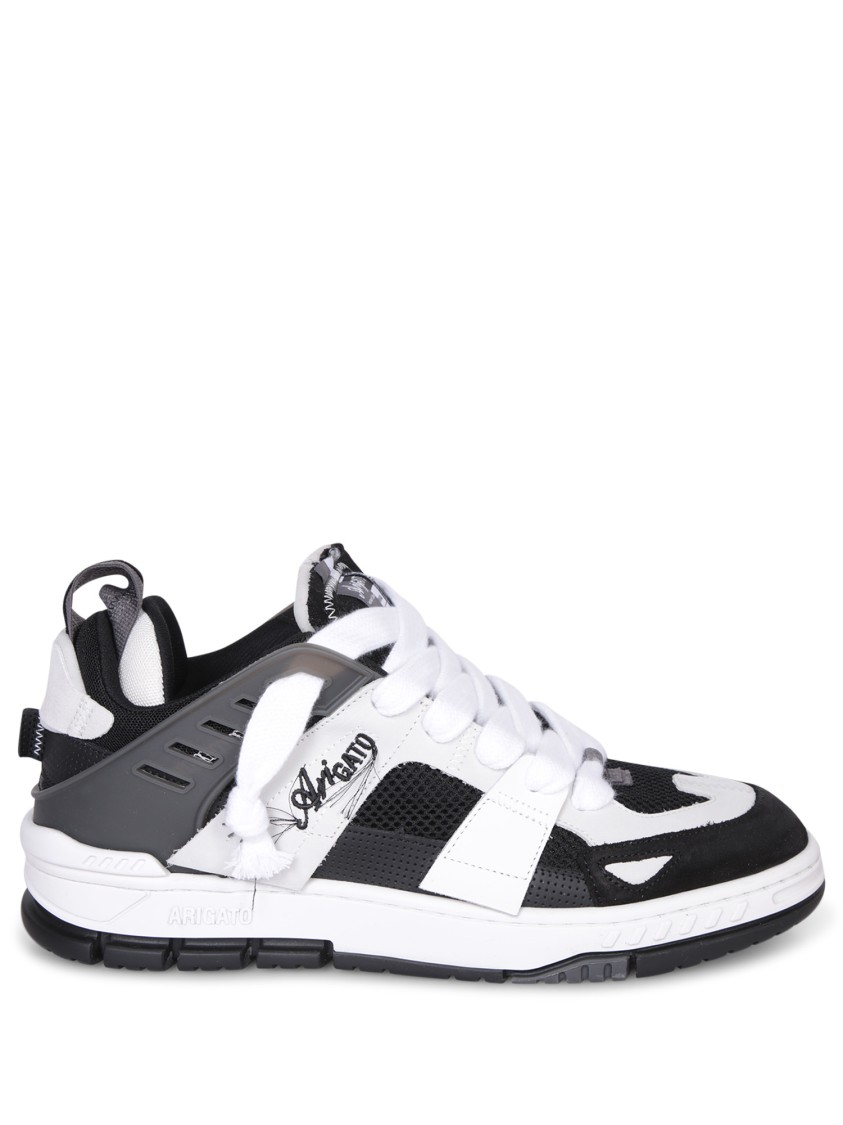Axel Arigato Area Patchwork Sneakers In Black Leather And Fabric In White