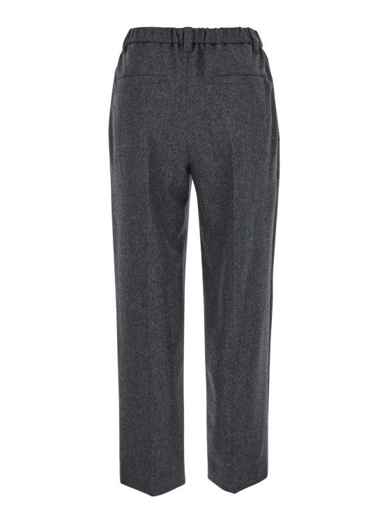Brunello Cucinelli Grey Pants With Elastic Waistband In Wool And Cashmere In Grey