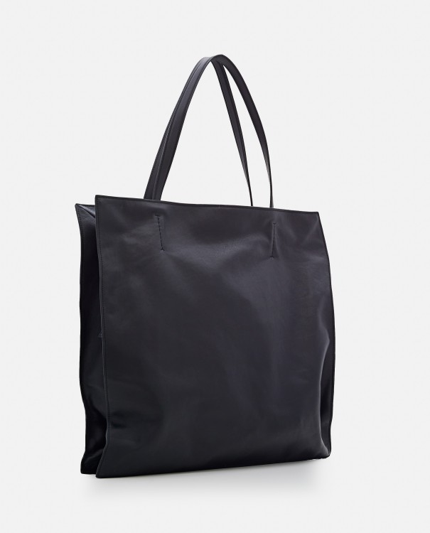 Shop Maeden Yumi Leather Tote Bag In Black