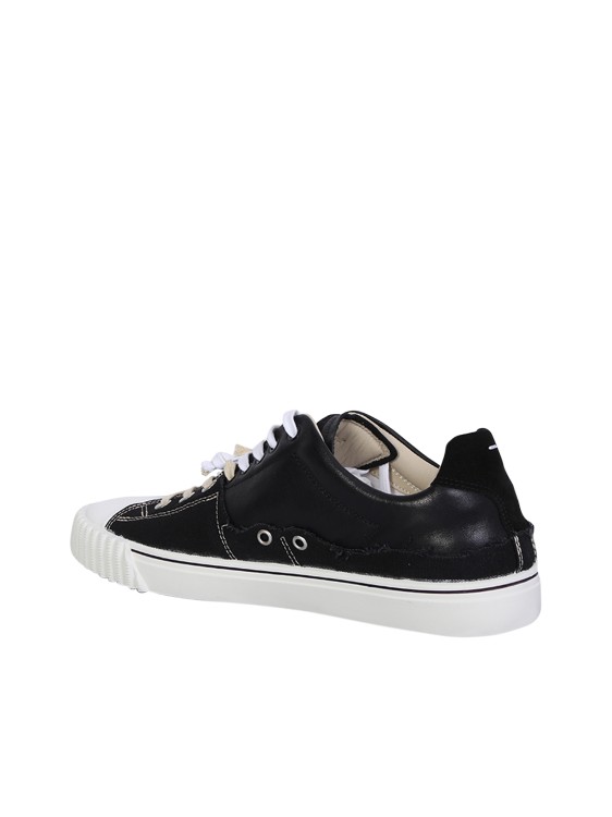 Shop Maison Margiela Canvas, Leather And Suede Trainers In Black