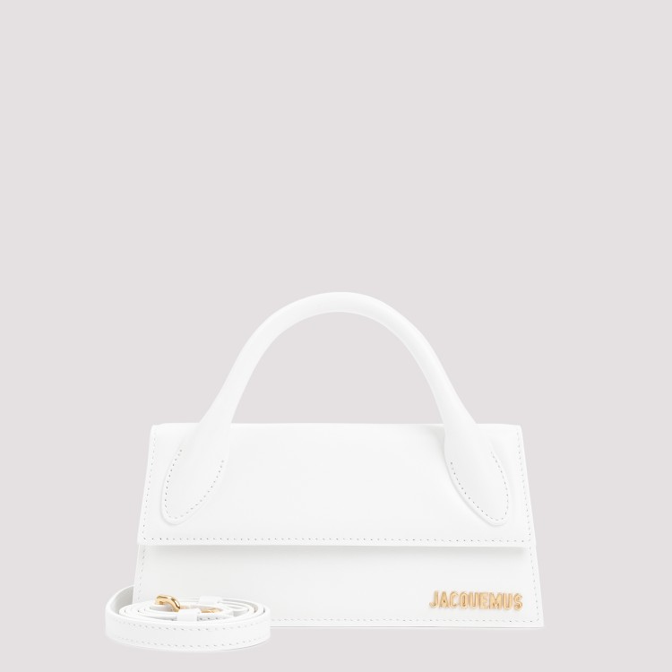 Shop Jacquemus White Leather Le Chiquito Long Bag