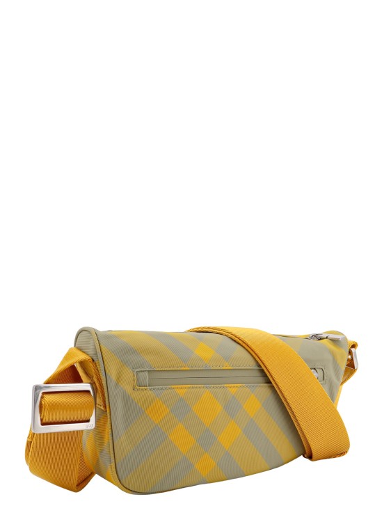 Shop Burberry Nylon Shoulder Bag With Check Motif In Yellow