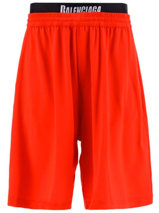 Shop Balenciaga Red Swim Shorts