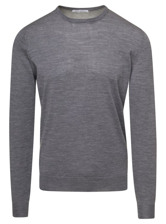Gaudenzi Grey Crewneck Sweater With Long Sleeves In Cashmere