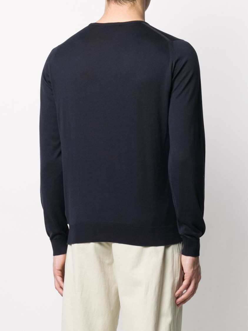 Shop John Smedley Blue Cotton Sweater