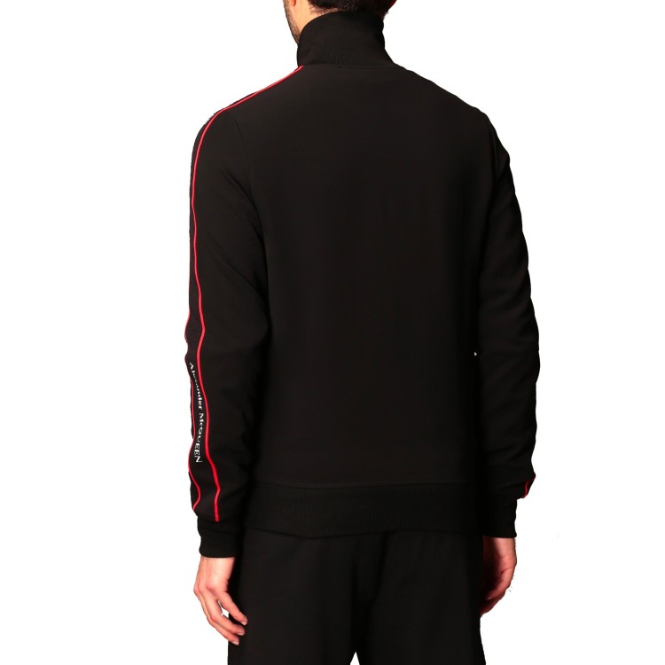 Shop Alexander Mcqueen Logo Zipped Sweatshirt In Black