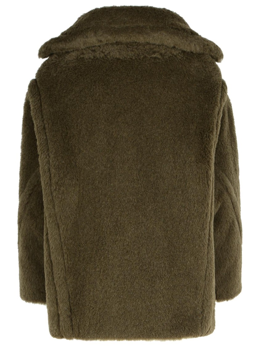 Max Mara Olga Dark Green Alpaca Blend Coat In Green