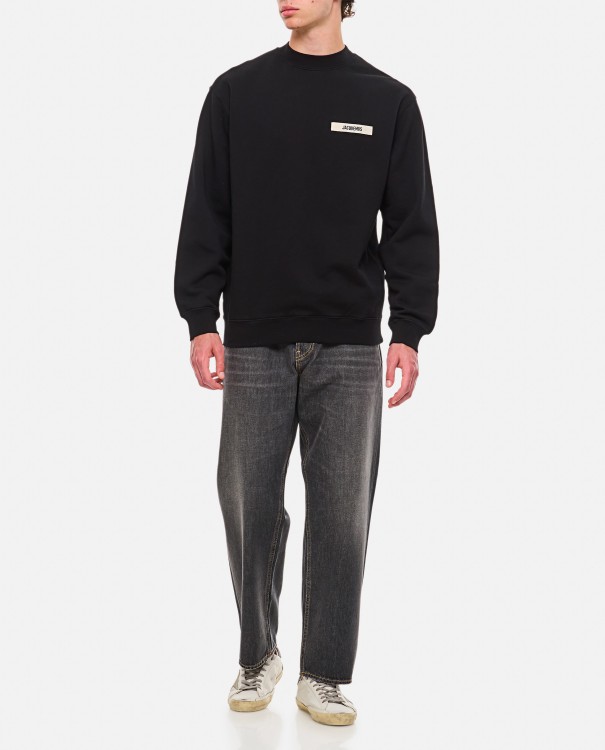 Shop Jacquemus Crewneck Sweatshirt In Black