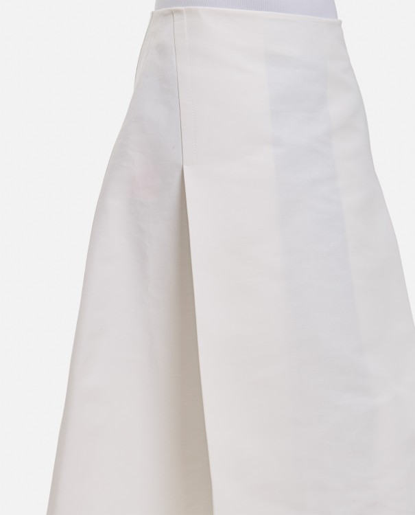 Shop Marni Midi Flared Skirt In White
