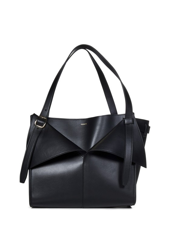 Shop Coperni Medium Belt Cabas Black Leather Bag