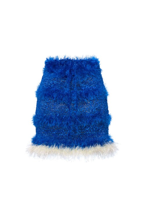 Shop Andreeva Royal Blue Handmade Knit Skirt