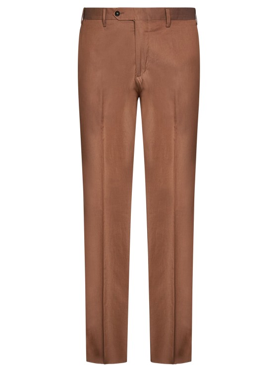 Lardini Stretch Cotton Trousers In Brown