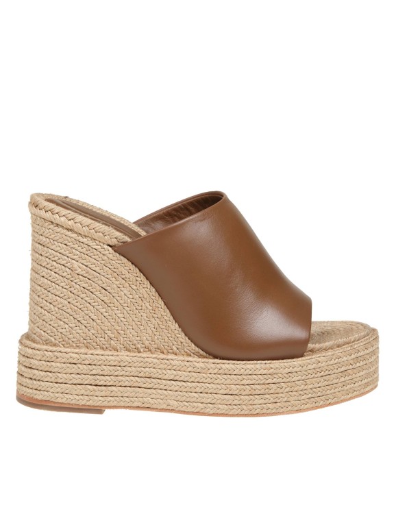 Shop Paloma Barceló Camila Wedge Sandal In Leather Color In Brown