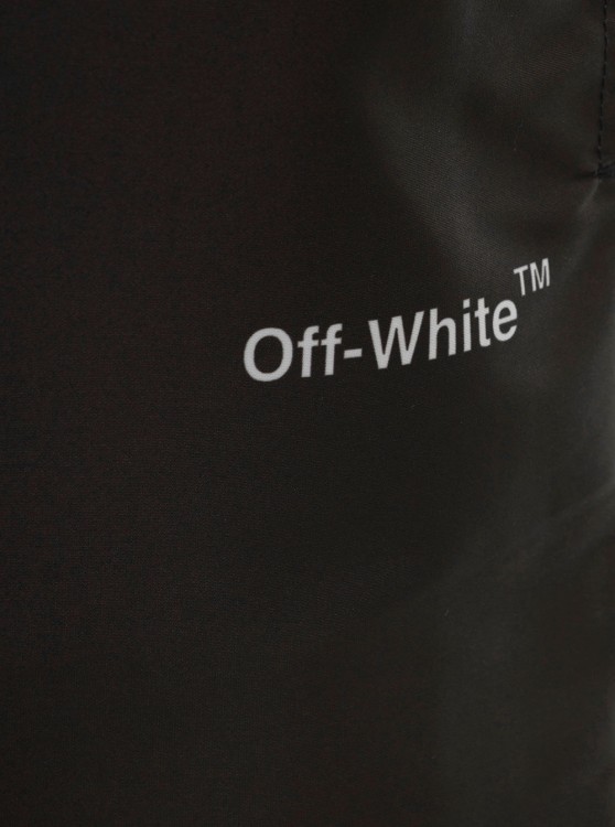 Shop Off-white Black Swim Trunks With Diag Print At The Back In Polyester