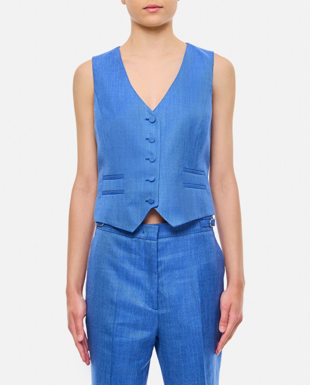 Shop Gabriela Hearst Coleridge Vest In Blue
