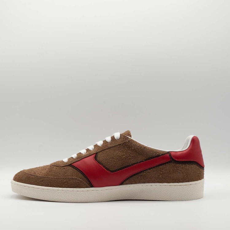 Shop Pantofola D'oro Brown And Red Archive Sneakers