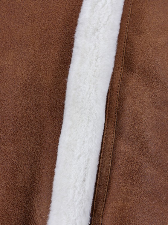 Shop Isabel Marant Shearling Lining Leather Coat In Brown