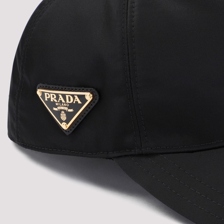 Prada Womens Black Brand-plaque Six-panel Recycled-polyamide Baseball Cap In Black