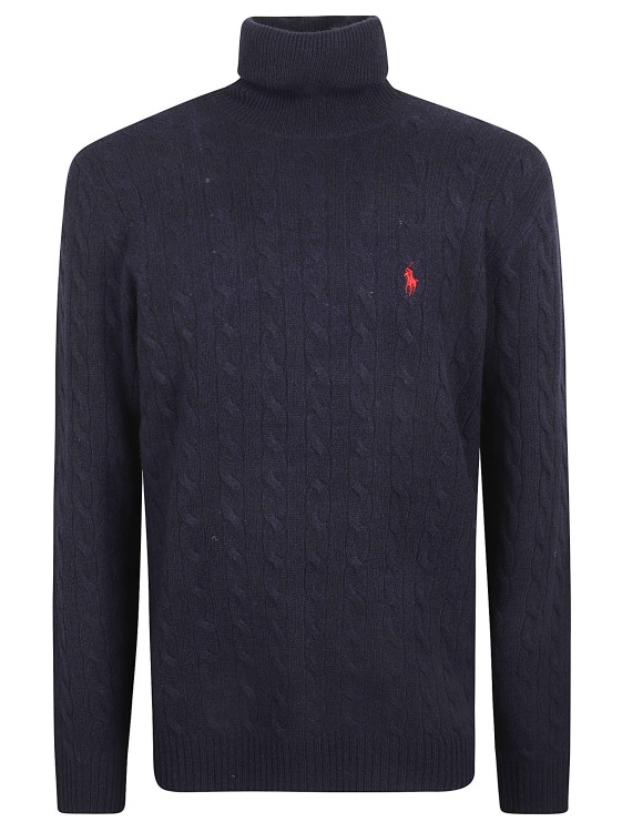 Shop Polo Ralph Lauren Cable-knit Wool-blend Jumper In Black