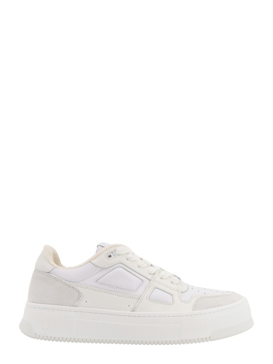 Shop Ami Alexandre Mattiussi Bicolor Leather Sneakers In White