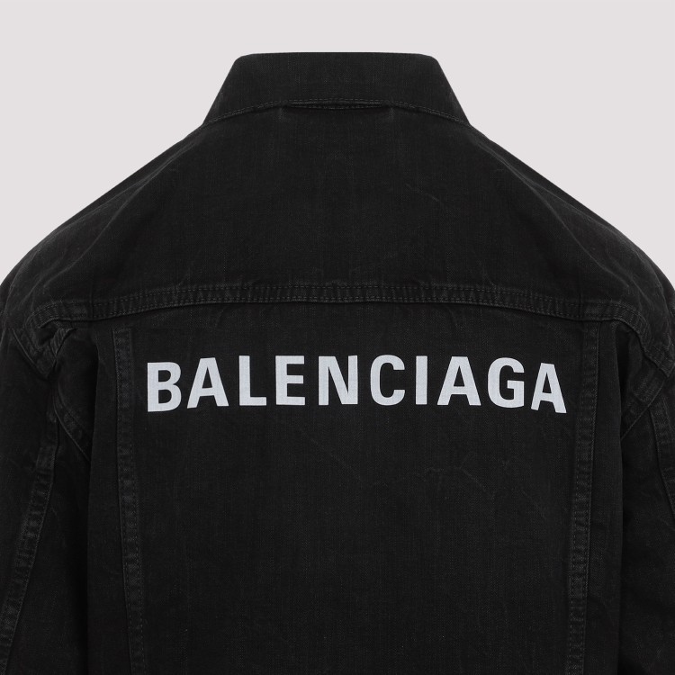 Balenciaga Denim Jacket With Chest And Lateral Pockets In Black