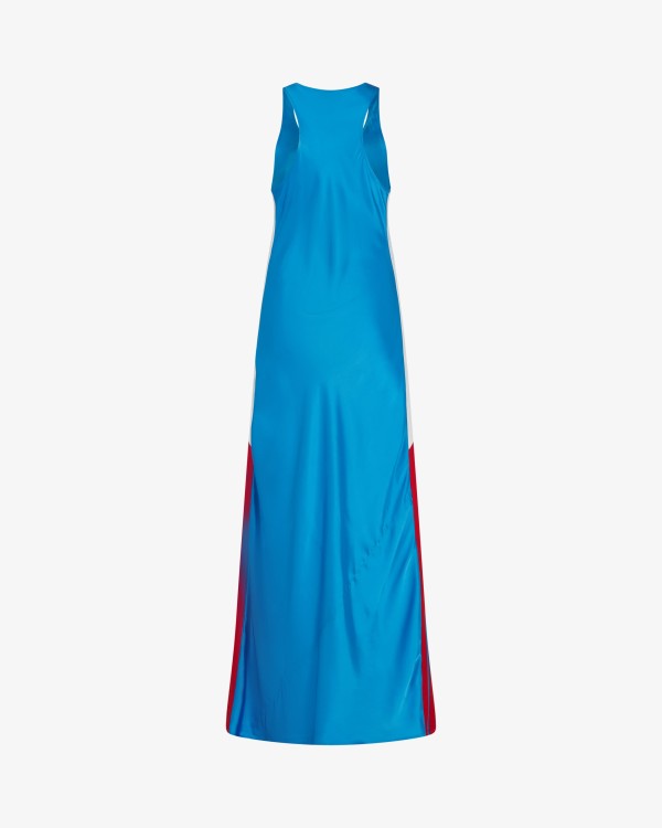 Shop Serena Bute Satin Racer Tank Dress - Retro Blue