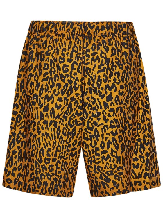 Shop Palm Angels Leopard Print Bermuda Shorts In Brown