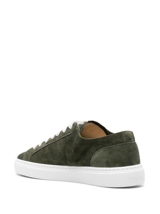 Shop Doucal's Green Suede Sneakers