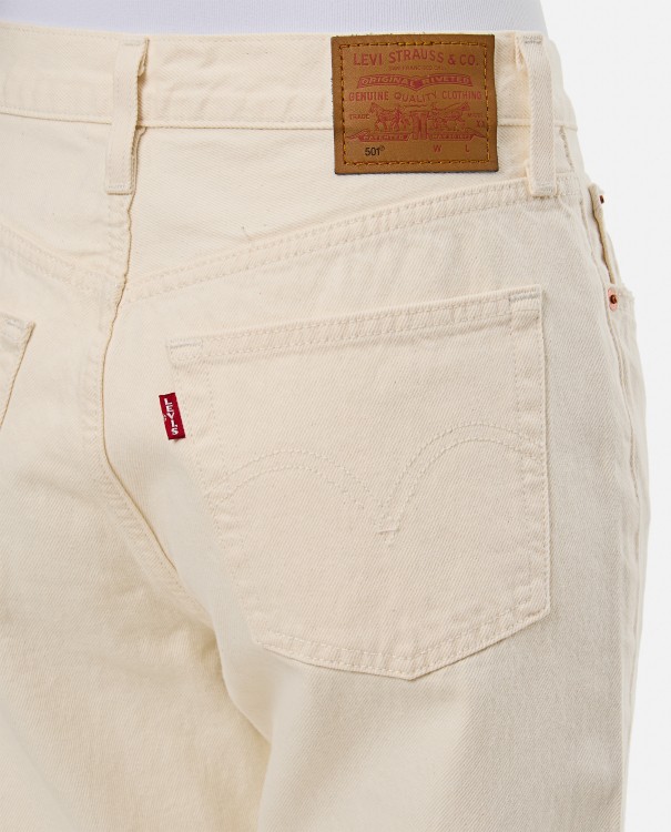 Shop Levi's 501 Crop Booper Denim Pants In Neutrals