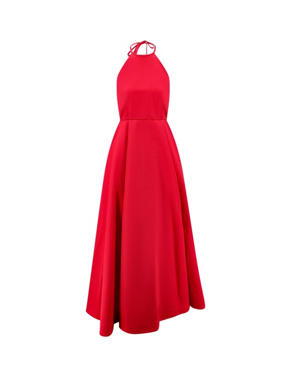 Shop Lavi Long Dress With Flared Skirt In Red