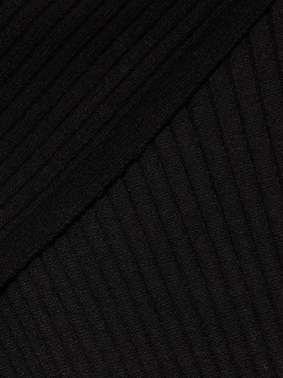 Shop Courrèges One-shoulder Ribbed Dress In Black