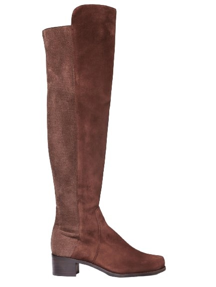 Stuart Weitzman Boot With Low Heel In Dark Brown Leather