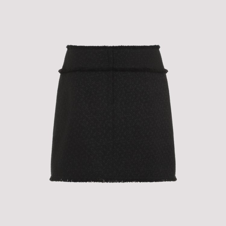 Dolce & Gabbana Wool-blend Tweed Miniskirt In Black