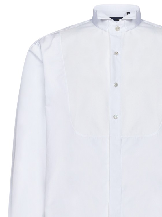 Shop Lardini White Cotton Shirt With Smooth Plastron