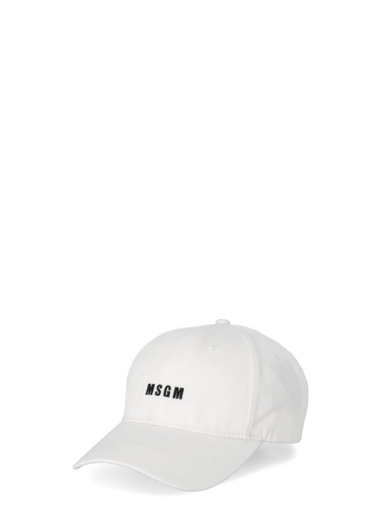 Shop Msgm Baseball Cap With Logo In White