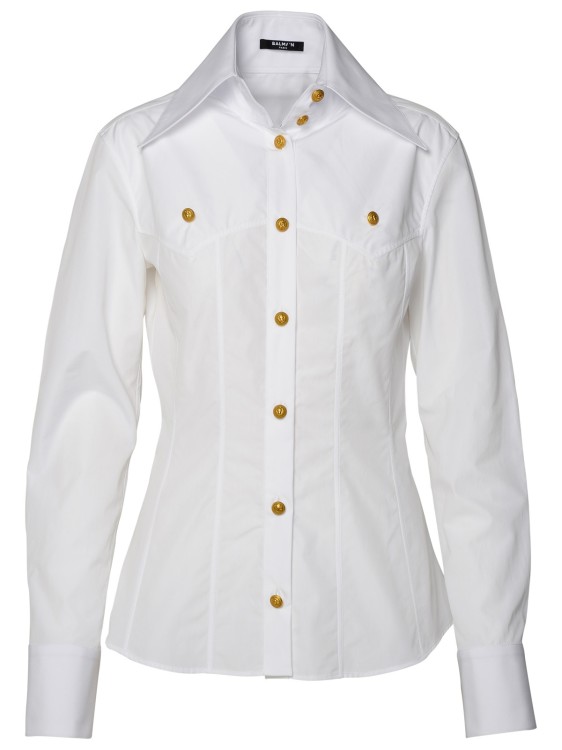Shop Balmain Western Shirt In White