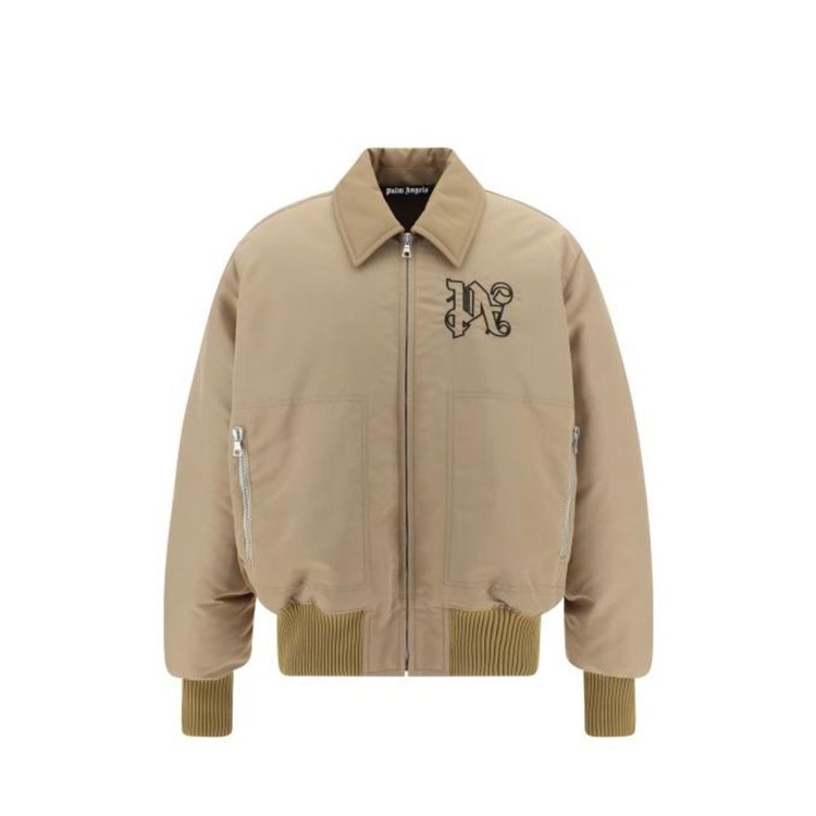 Shop Palm Angels Padded Bomber Jacket In Pink