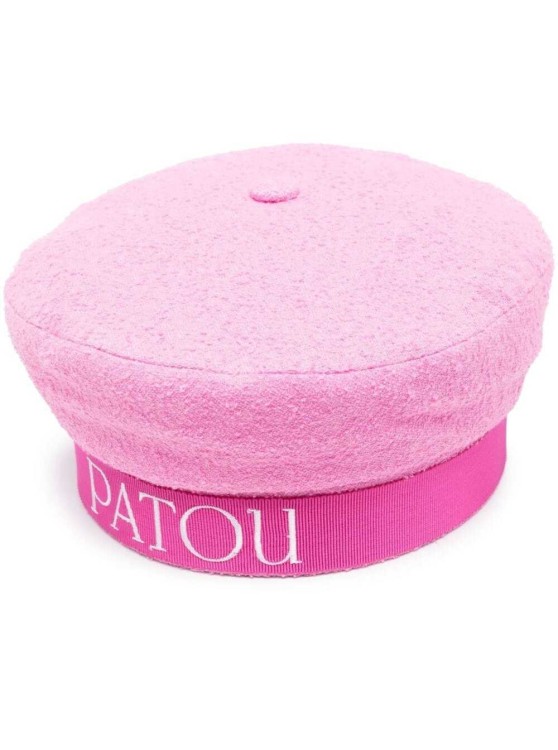 Shop Patou Pink Sailor Hat With Logo Print In Cotton Blend