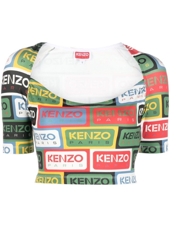 Kenzo Logo Print Cropped Top In Multicolor