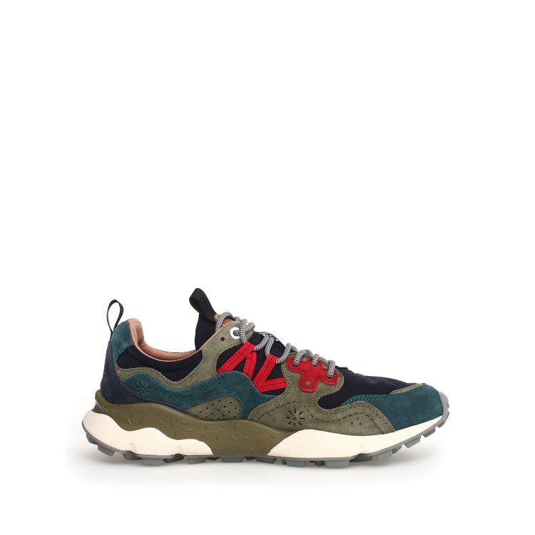 Shop Flower Mountain Urban Blue And Green Sneakers In Multicolor