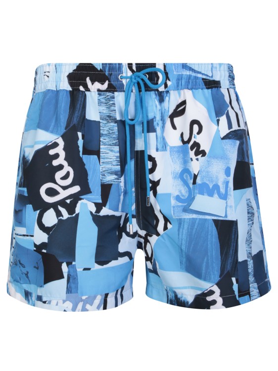 Paul Smith Logo-print Swim Shorts In Blue