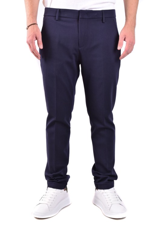 Dondup Blue Viscose Blend Trousers In Blue
