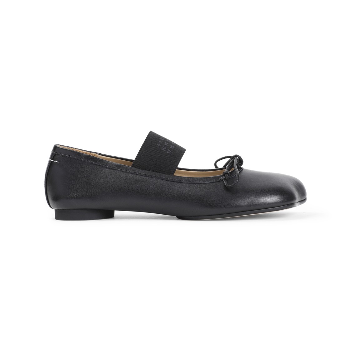 Mm6 Maison Margiela Smooth Leather Anatomical Ballerina In Black