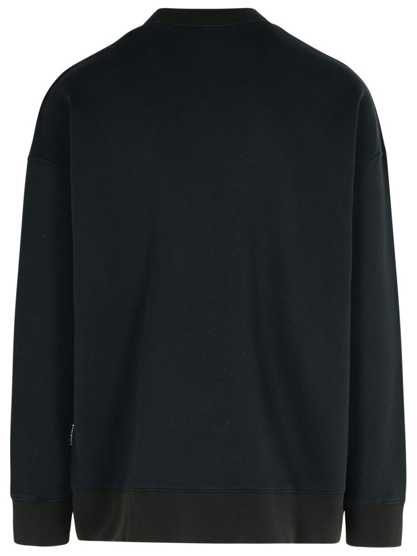 Shop Palm Angels Palms Pencil' Black Cotton Sweatshirt