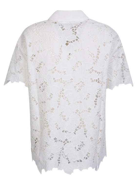 Shop Self-portrait Lace Long White Shirt