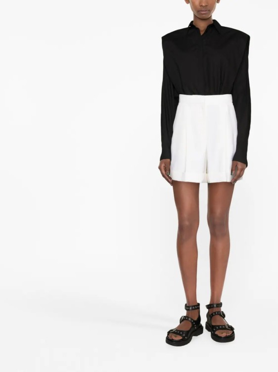 Shop Alexander Mcqueen White Pleated Tailored Shorts