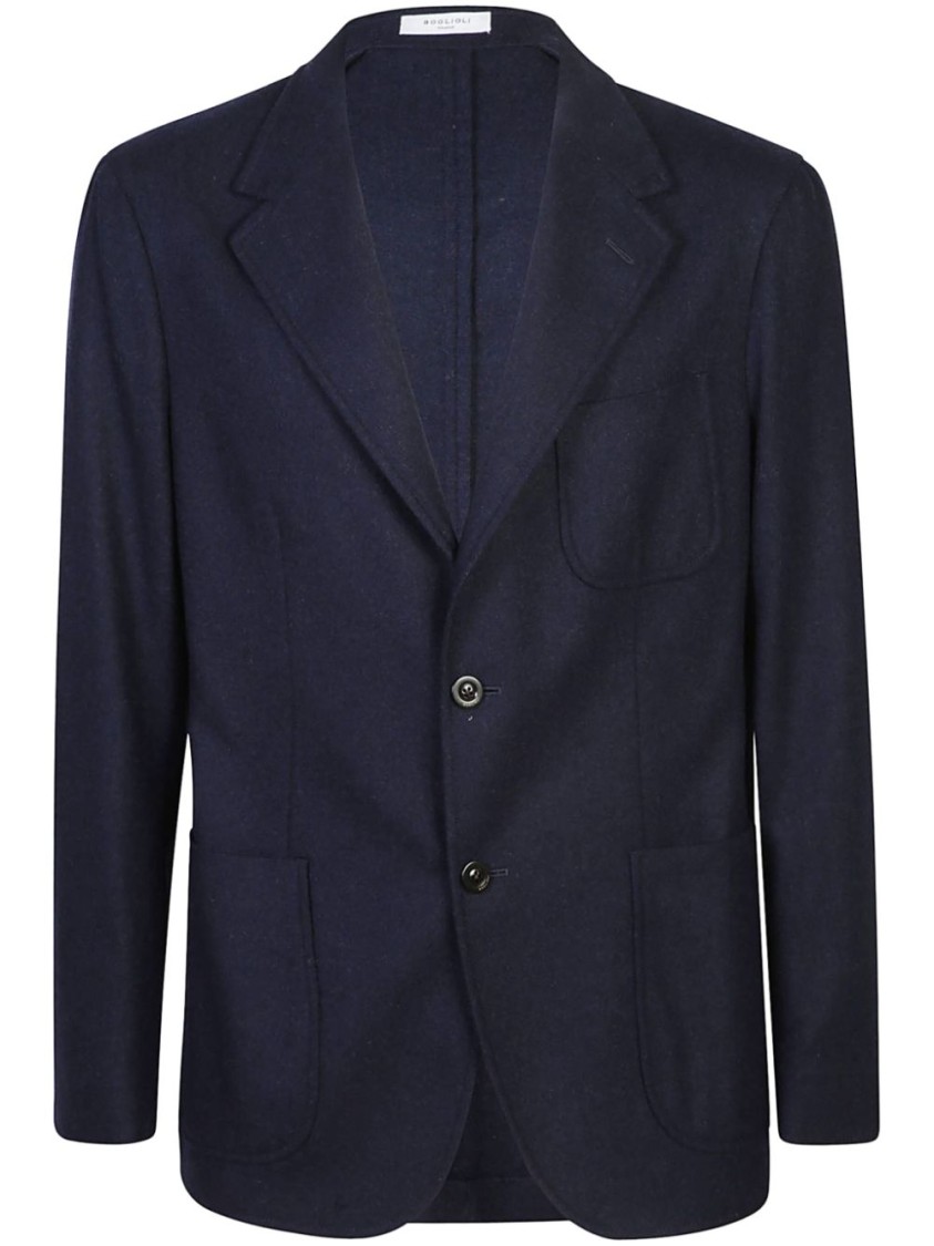Boglioli Single-breasted Wool Blazer In Blue